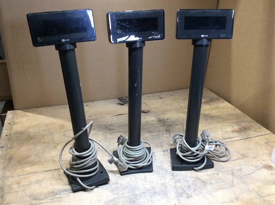 NCR POS Customer Display Pole Monitor (Lot of 3)