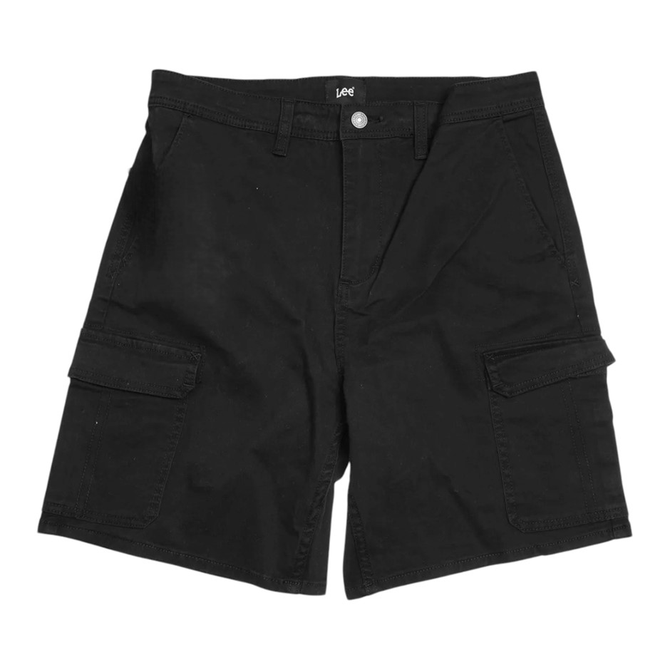 LEE Men's L-Two Cargo Short, Size 30, 97% Cotton, Black, 606831. Buyers No