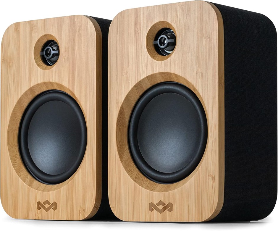 House of Marley Get Together Duo Bluetooth Bookshelf Speakers - Sustainably