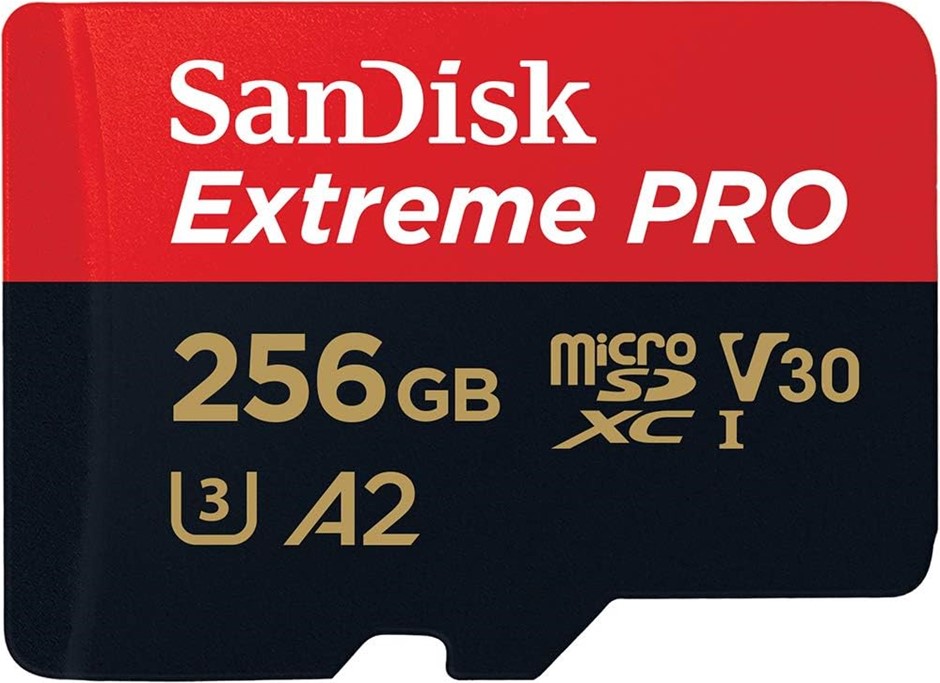 SanDisk Extreme Pro Class 10 microSDXC 256GB UHS-I U3 Memory Card with Adap