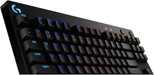 Logitech G PRO TKL Mechanical Gaming Keyboard, GX Blue Clicky Key Switches,