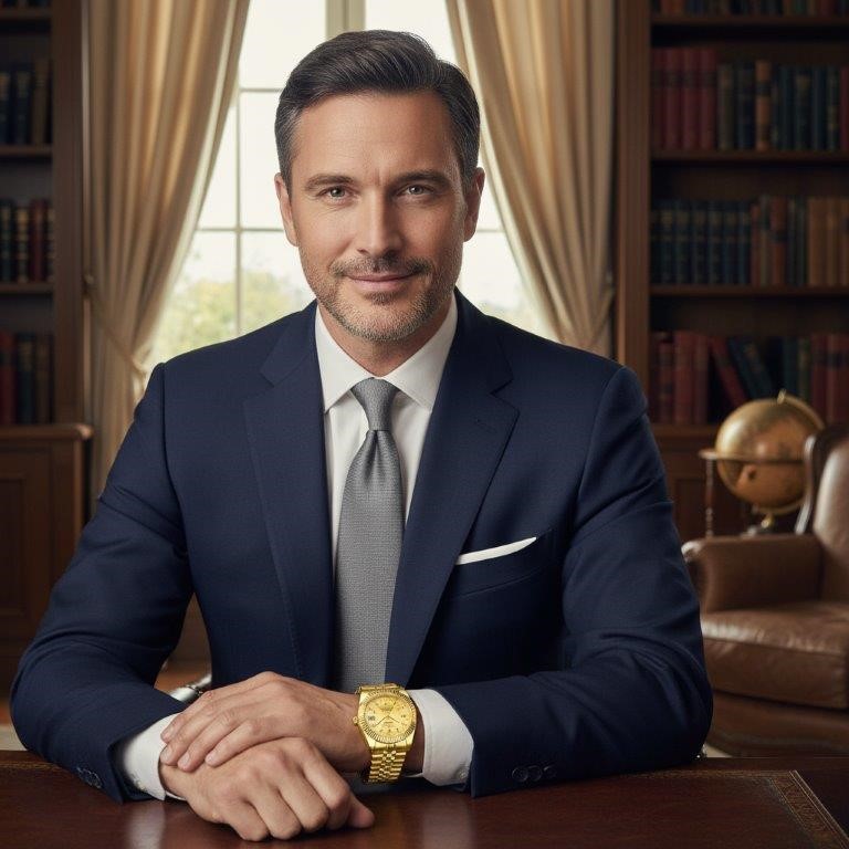 High Quality Simulated Diamond Men's Quartz Watch