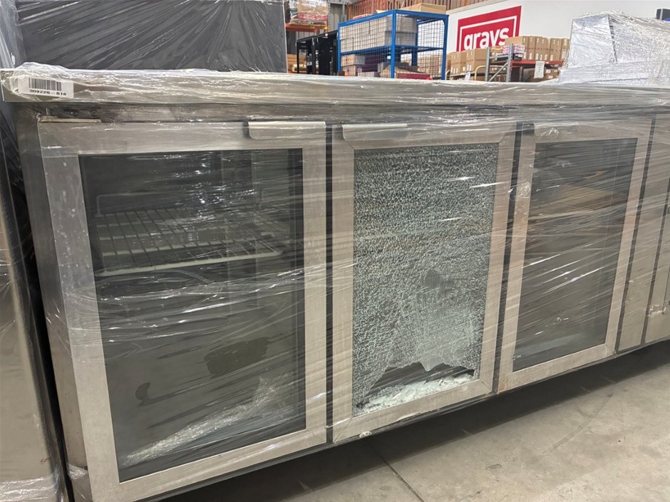 Thermaster Under Counter 3 Glass Door Stainless Steel Fridge