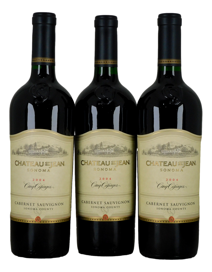 Cinq Cepages Chateau St Jean Cab Sau 2004 (3x 750mL), Sonoma Country.