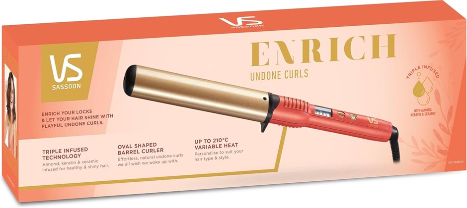 VS SASSOON Enrich Undone Curls 38mm Curling Iron.