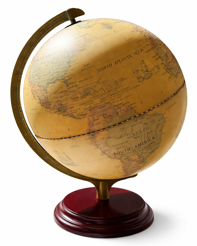 Antique World Globe 30cm diameter. Photo as is.