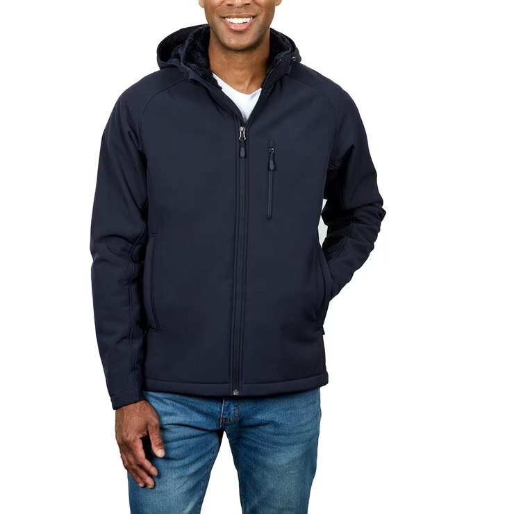 SIGNATURE Men's Softshell Jacket, Size L, Navy.