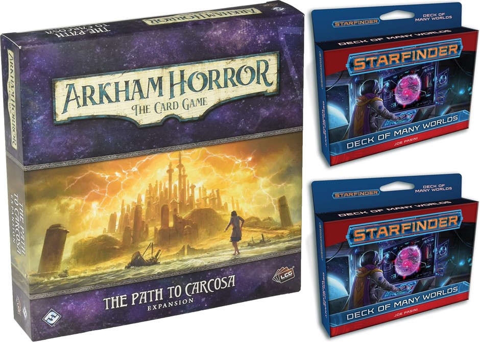 Arkham Horror LCG The Path to Carcosa + 2 x Paizo Starfinder Deck of Many W