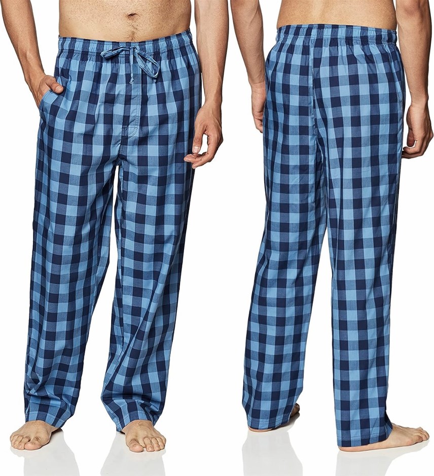NAUTICA MENS Soft Woven 100% Cotton Elastic Waistband Sleep Pajama Pant, Si