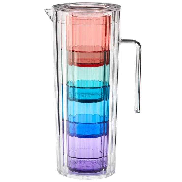 Acrylic Pitcher with Stacking Tumblers Set 5 Piece