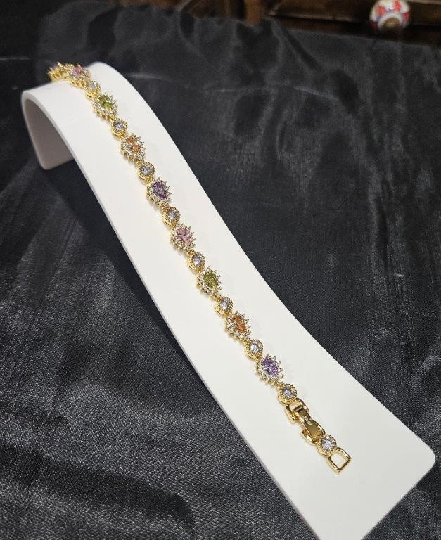 22KGold Filled/Italy Stamped Yellow Bracelet -17cm (+3cm extra lock)