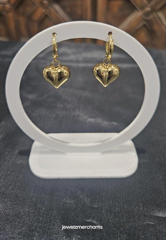22k/Italy Stamped Yellow Gold Filled Heart Earring