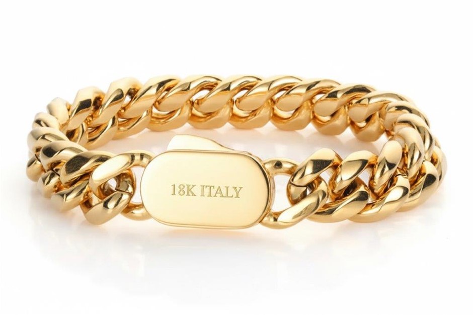 18k Italy Stamped Yellow Gold Filled Bracelet-Quality Guarantee-20cm