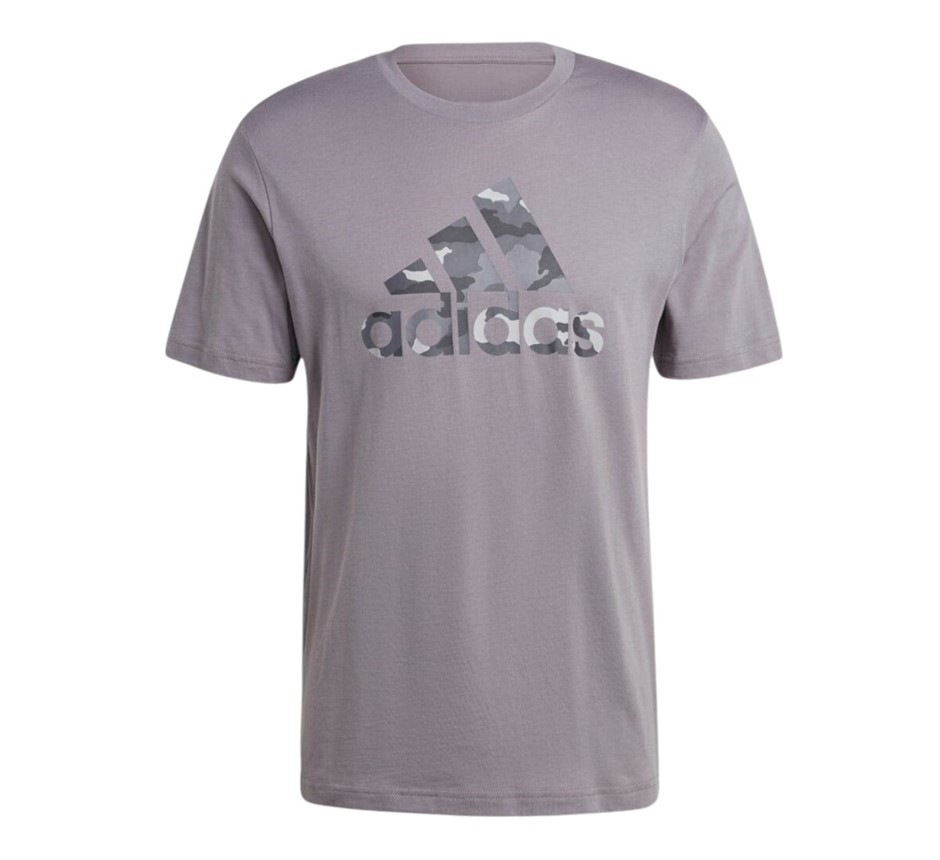 ADIDAS Men's Camo BOS Tee, Size AU S, 100% Cotton, GreyFour/Camo, IY0741.