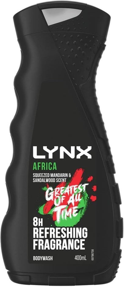 6 x LYNX Africa G.O.A.T Body Wash, 400ml.