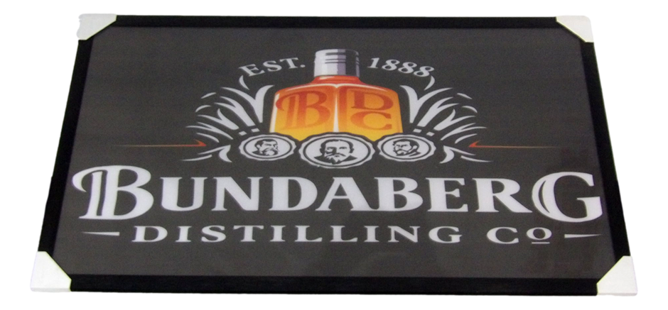 Sydney P/Up ONLY - Framed Bundaberg Distilling Co. Flag 90x148cm