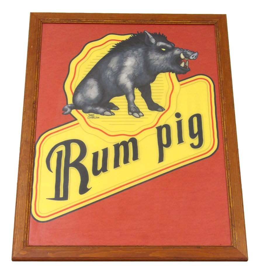 Sydney P/Up ONLY -  Framed Bundaberg Flag - Rum Pig 67x88cm