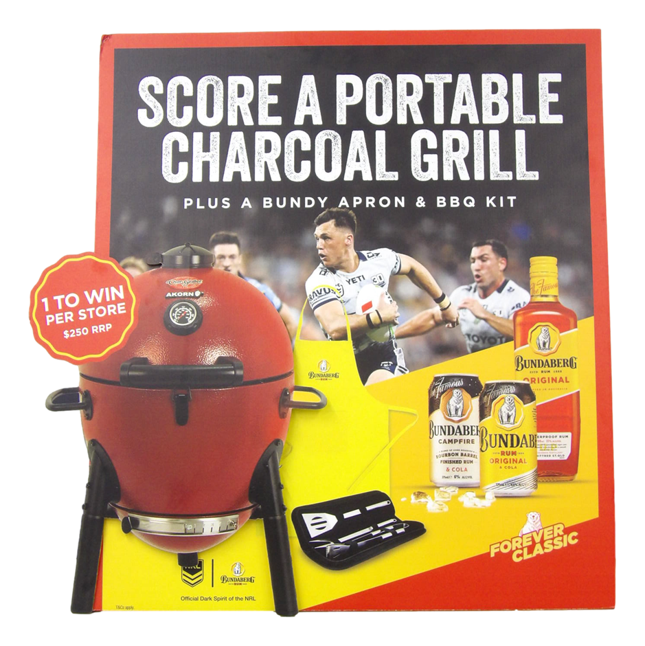 Sydney P/Up ONLY - Bundy Artwork 2Pc Cardboard Grill Promo Poster 93x93cm