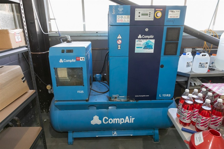 2-018 CompAir L 15 RS FS-7.5A Industrial Air Compressor with Air Dryer