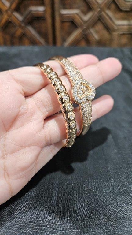 BULK –18k Rose Gold Bangle Sets (2 Matching Sets)-Jewelzmerchants