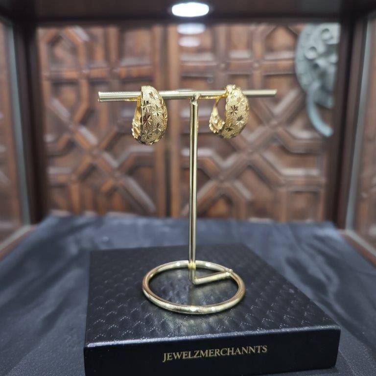 22K/Italy Gold Filled Earring -(stamped 22K/Italy)-Warranty Quality