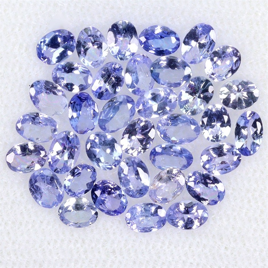 4.35ct Oval Facet Cut Bluish Violet Gemstones - 35Pcs