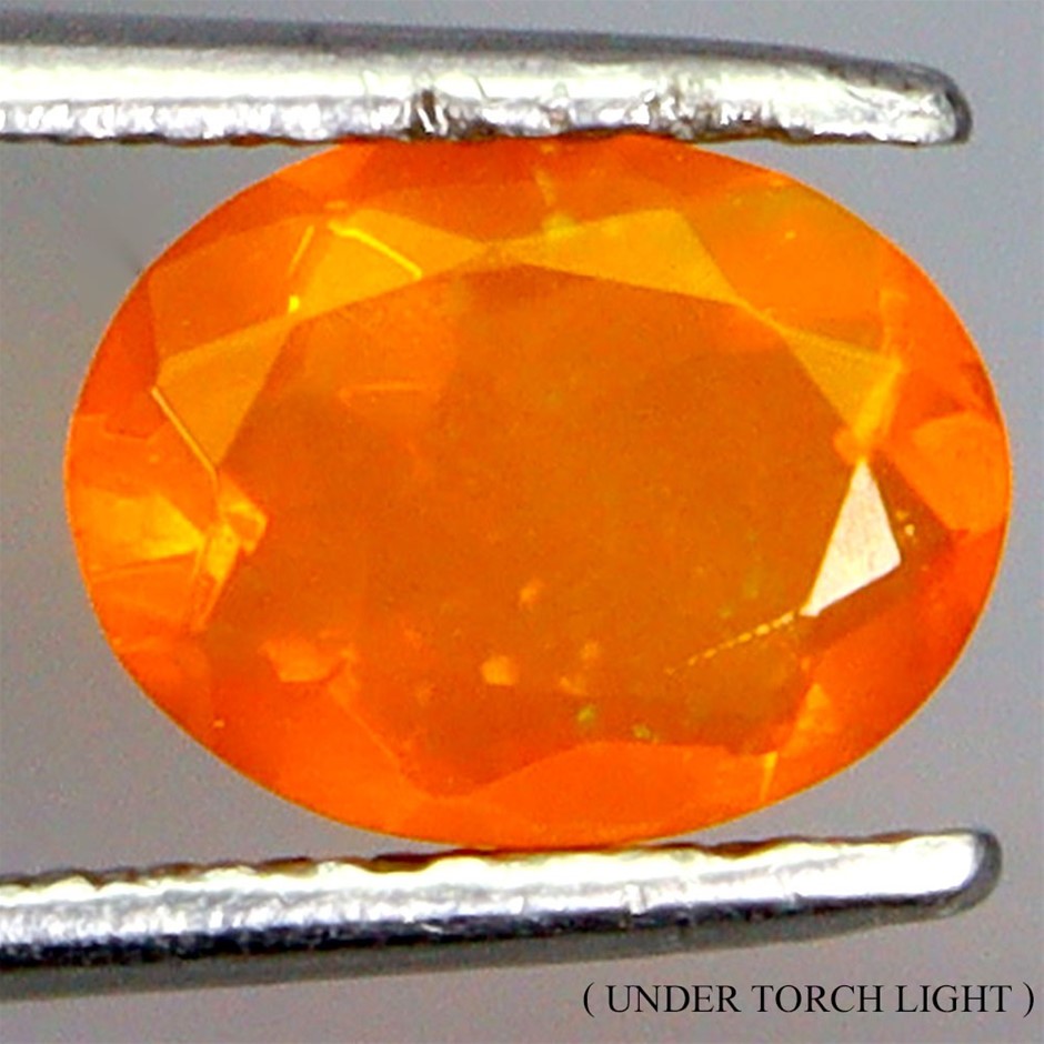 1.21ct Oval Facet Cut Hot Rainbow Orange Opal Gemstone - 1Pc