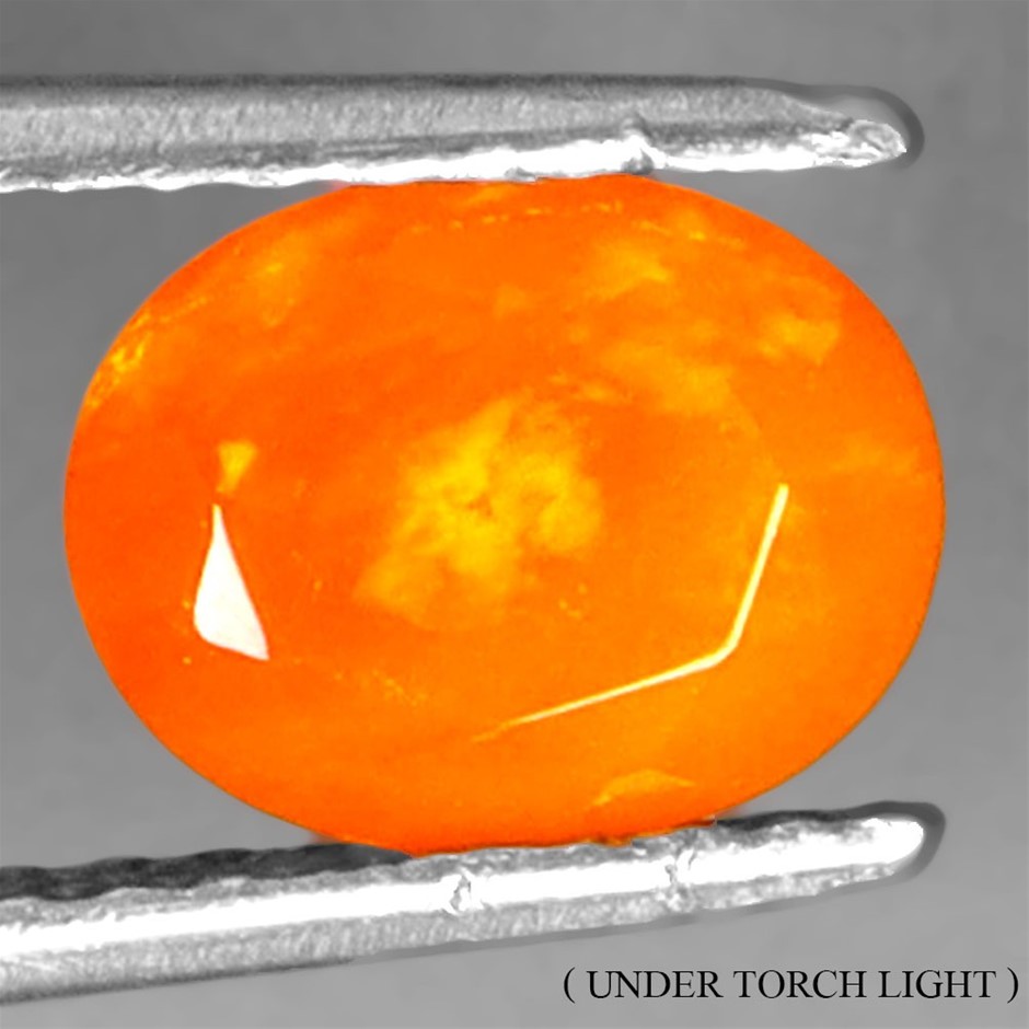 1.28ct Oval Facet Cut Hot Rainbow Orange Opal Gemstone - 1Pc