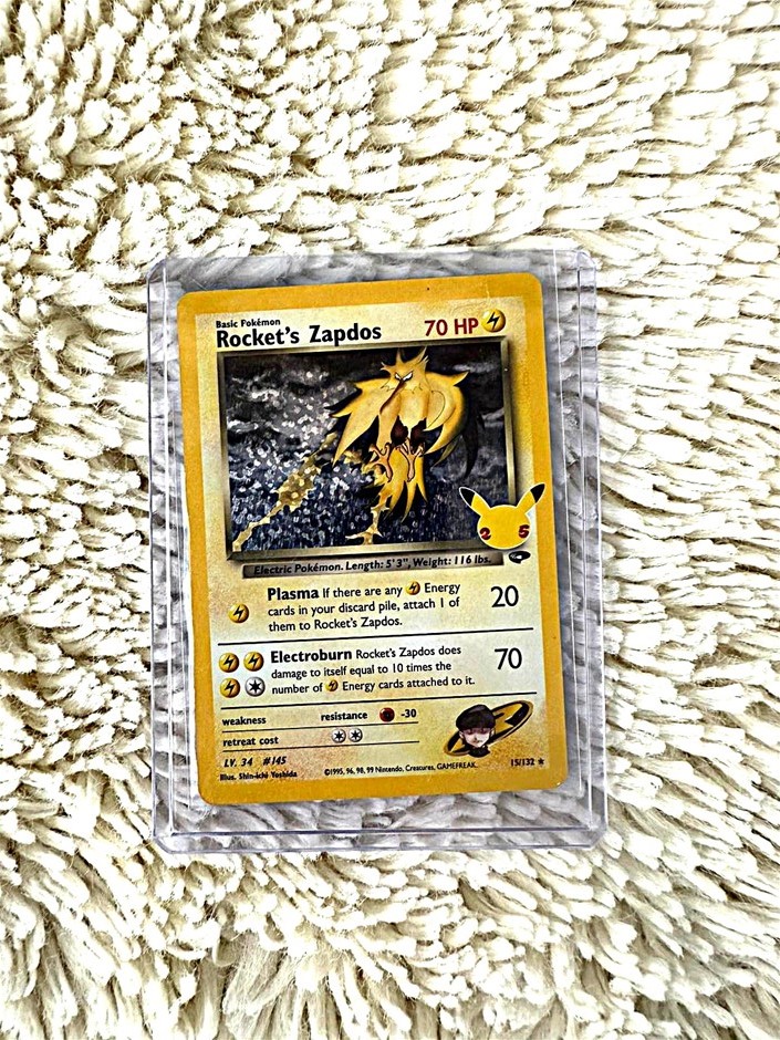 Raw english Pokémon card of Rocket’s Zapdos from Gym Challenge