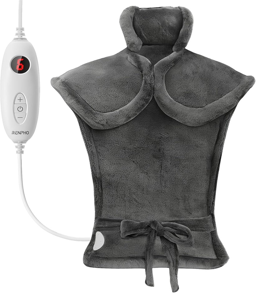 RENPHO Electric Heating Pad for Neck, Shoulders, & Back Pain Relief, Auto S