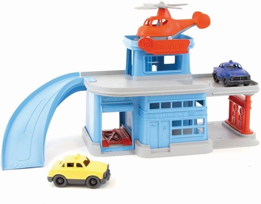 GREEN TOYS Parking Garage, 5pc Set.
