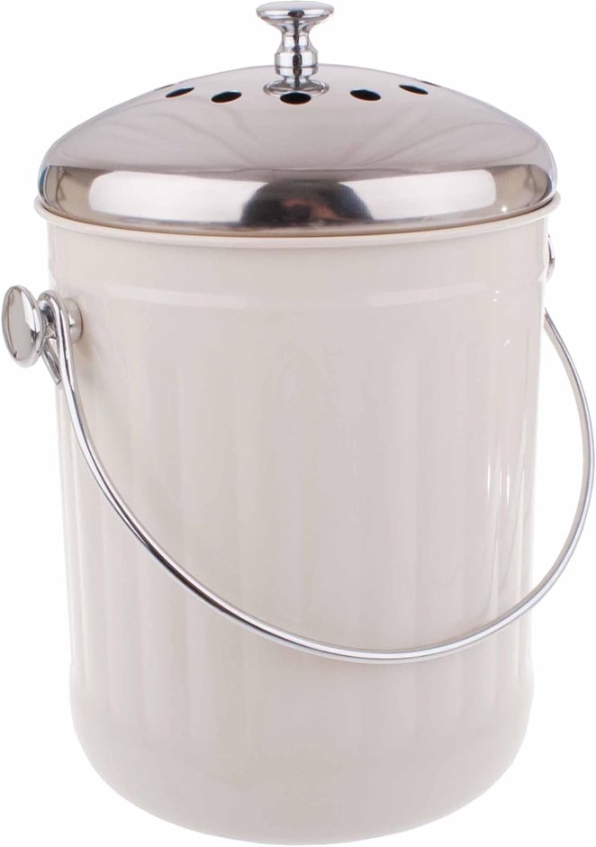APPETITO Compost Bin, 4.5L, White.