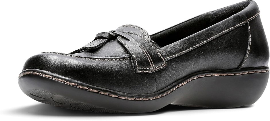 Clarks Women's Ashland Bubble Slip-On Loafer, Black, 11 US