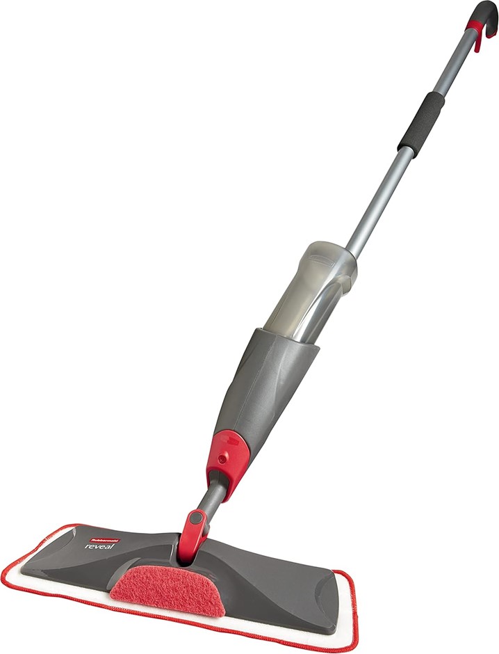 RUBBERMAID Reveal Mop 3 in One, with 3 Reusable Microfibre Pads and a Scrub