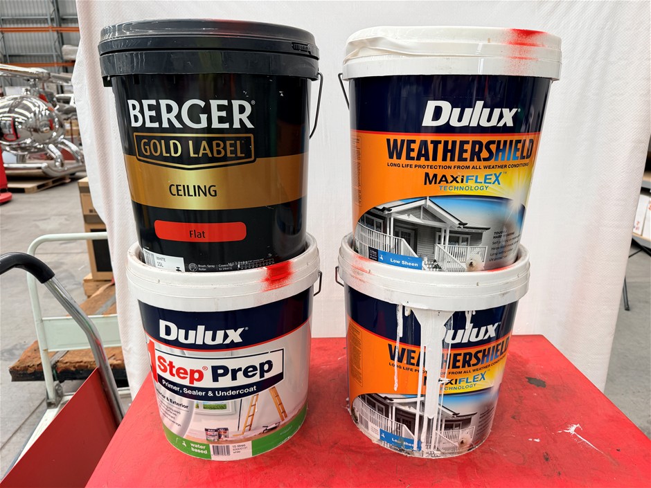 Assorted 15Lt Tins of Paint x 4