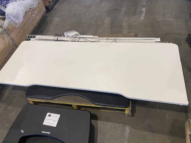 <p>Computer Sit/Stand Desk with Desk Risers</p>