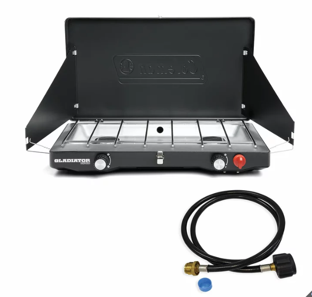 COLEMAN Classic Gladiator 2-Burner Propane Gas Camping Stove. N.B: Minor us