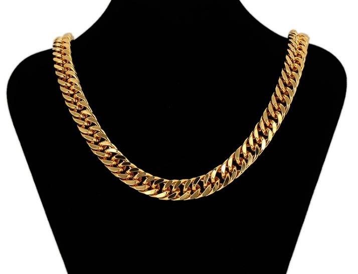 22KGold Filled /Italy Stamped Yellow Chain -60CM-10MM