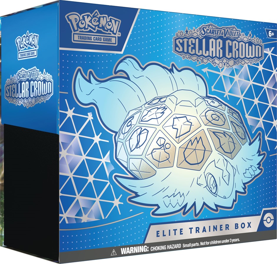 Stellar Crown Elite Trainer Box, box opened, packs opened