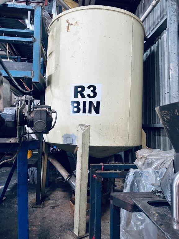 3-Tonne Heavy-Duty Steel Cone-Bottom Feed Hopper with ROXELL Motorized