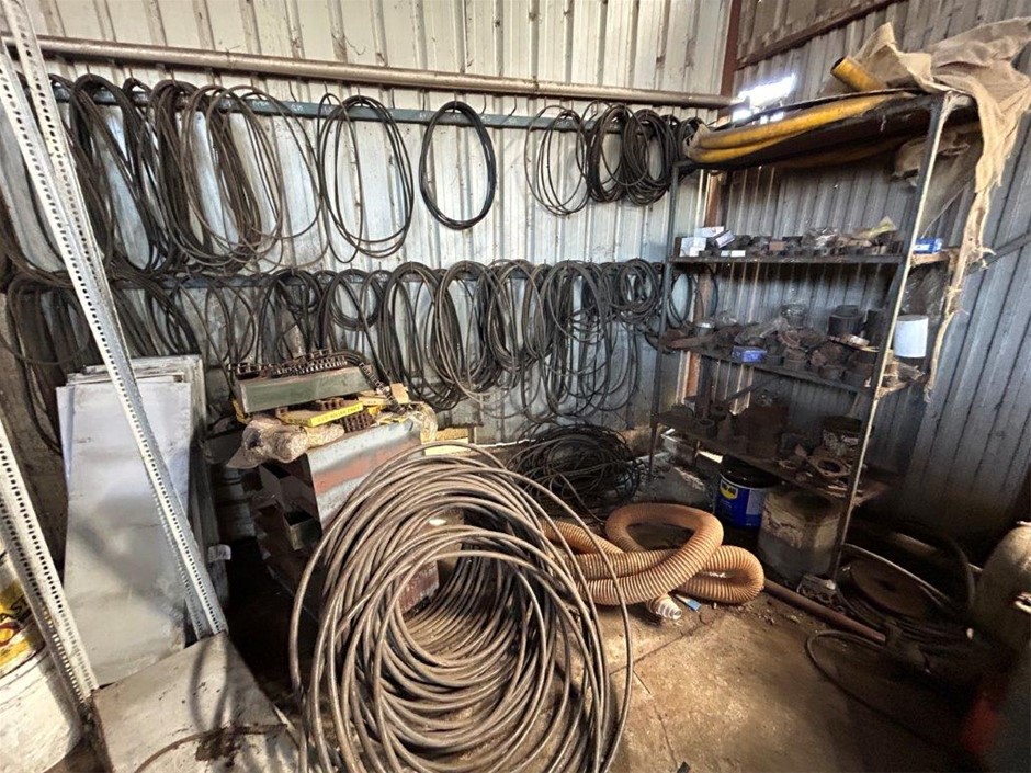 4 x Shelf Units with 1 x Mobile Bench and Contents