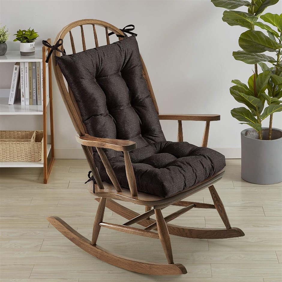 SWEET HOME Rocking Chair Cushion 2pc Set, Brown. NB: Slightly damaged box.