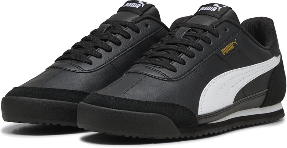 PUMA Turino II OG Shoes, Size US11, Black/White/Gold (06), 233202. NB: has