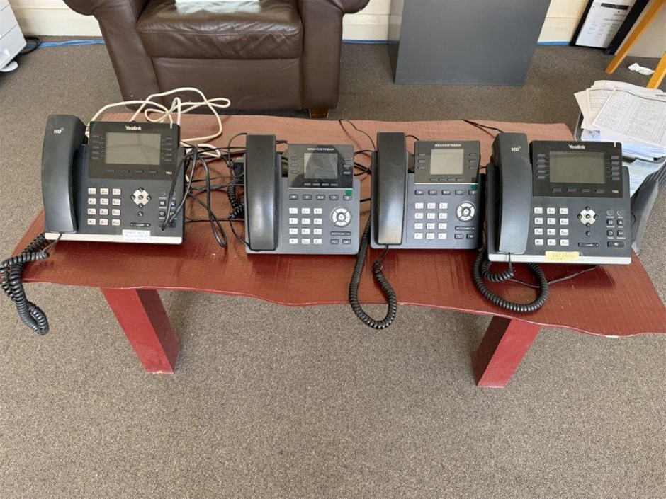 4 x Assorted VoIP Desk Phones
