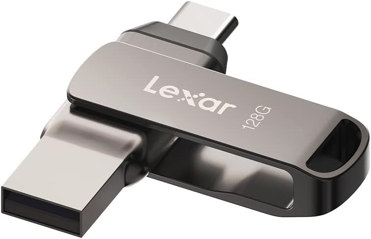 Lexar JumpDrive Dual Drive D400 USB 3.2 Type-C USB Flash Drive 128GB, Read