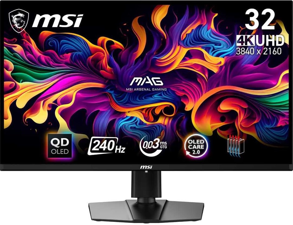 MSI MAG 321UPX QD-OLED 31.5" 4K (3840x2160) UHD 240Hz OLED Gaming Monitor -
