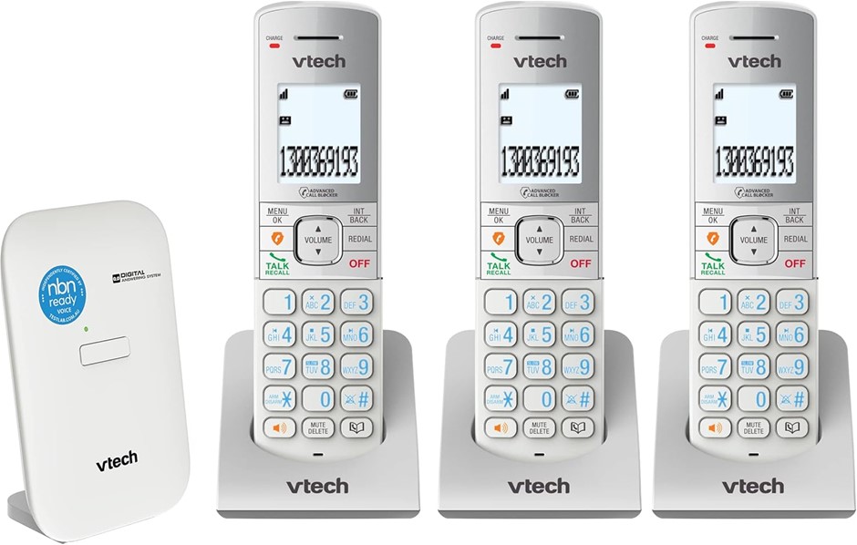 VTech Executive Cordless Bundle - NBN Ready Phone System - 3 handsets - Whi