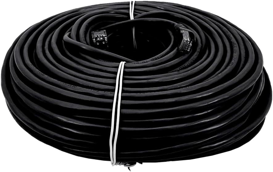 Cat6 Cat 6 RJ45 UTP Ethernet Cable. (50 Metres, Black)