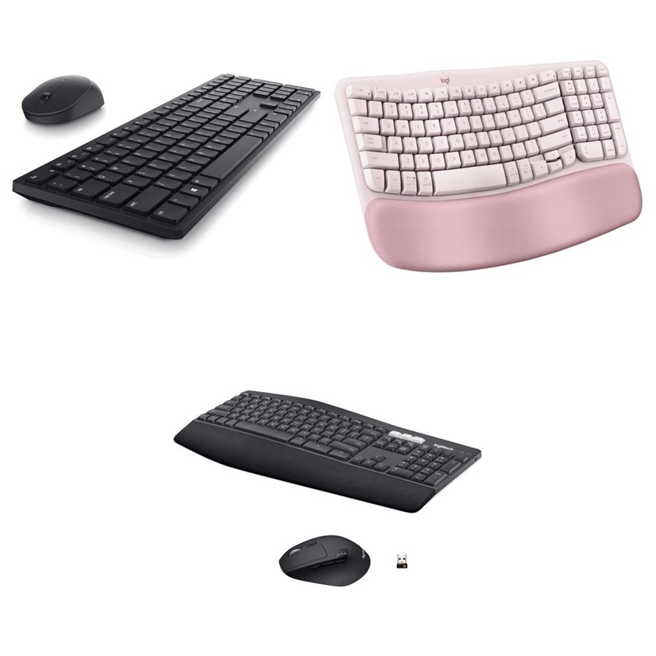 3 x Assorted Keyboard/Mouse Combos. 1 x DELL Pro Wireless Keyboard and Mous