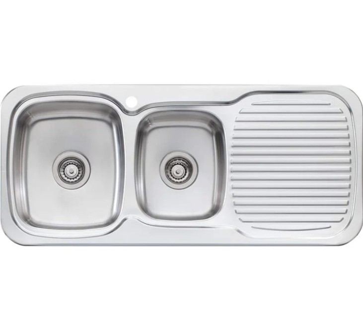 CLARK Stainless Steel Double Bowl Sink 1200 x 500mm.